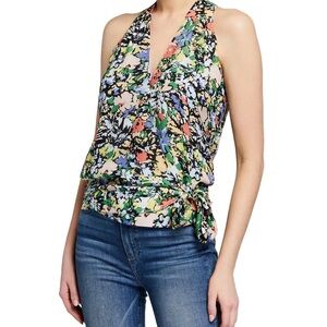 Parker Floral Halter Wrap Top - Small